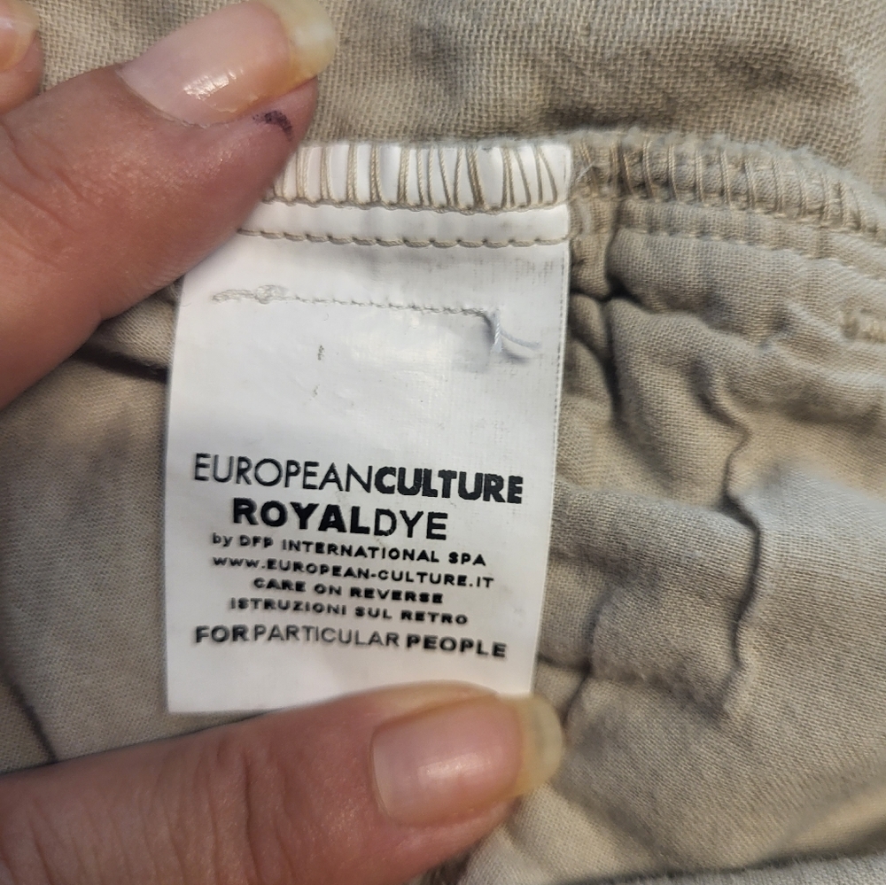 European Culture Capri Pants Cream Beige Size S - Picture 12 of 14